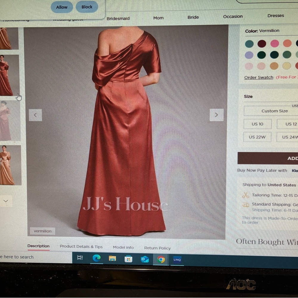 JJ's House One Shoulder Dress in Vermilion